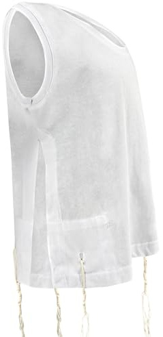 Kids Tzitzit T-Shirt-100% Cotton Round Neck Ashkenaz - Meyuchad Machine Thin Strings Undershirt, Certified Kosher Made in Israel Size 4
