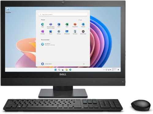 DELL Optiplex 7440, Desktop-PC, All-in-One, Display 24 Zoll Full HD, Intel i5-6500, RAM 16 GB SSD 256 GB, WiFi, HDMI und Displayport, Maus Tastatur und Office 2021 (Generalüberholt)