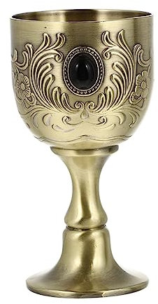 CIYODO Copa De Vino Europea Retro Vino Tinto Banquete Mini Copas Bordeado Copa Cáliz Fiesta Mantener Bebiendo Cáliz Cáliz Copa Rojo Tazas Estéticas Pequeño Aleación De Zinc Golden