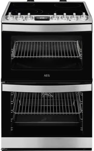 AEG 6000 SteamBake CCB6741ACM 60cm Double Oven Electric Cooker with Ceramic Hob - Stainless Steel - A Rated