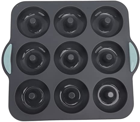 Hztyyier Stampo per Ciambelle in Silicone, Set di Teglie per Ciambelle in Silicone Flessibile per un Facile Rilascio, per Cuocere e Bagel a Casa (grigio scuro)