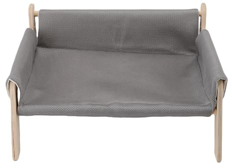 RiToEasysports Kattsoffa, Kattsoffa i trä Upphöjd Kattsoffa med Robust Struktur och Design i Hängmatta för Heminredning och Skrapstolpe (GREY)