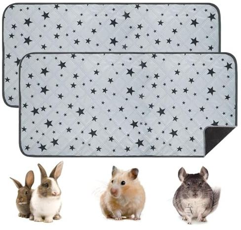 QUTHZZHY 2 stycken 60 x 120 cm pipipipads för marsvin, marsvinsunderlägg tvättbar, superabsorberande PIPI underlägg kanin, tvättbara smådjursmattor för kanin, hamstrar, valpar