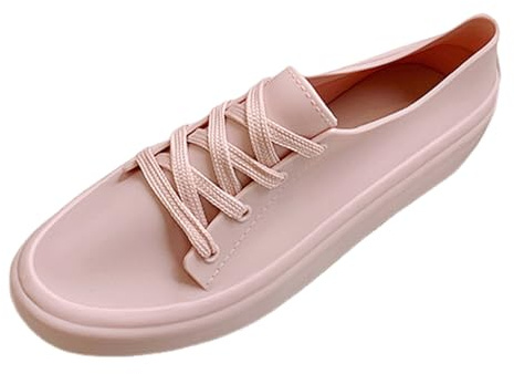 Generisch Zapatos Señoras Signo Cuatro Moda Antideslizante Botas de lluvia con manguera, Botas de agua Zapatos al aire libre Damas Impermeable Ligero, Rosa., 40 EU