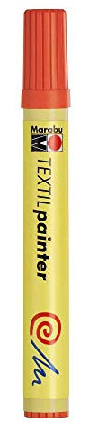 Marabu 01170003013 - Textil Painter orange 013, Strichstärke ca. 2 - 4 mm, Stoffmalstift für helle Stoffe, auf Wasserbasis, weicher Griff, waschbeständig bis 60°C, lichtecht, einfache Anwendung
