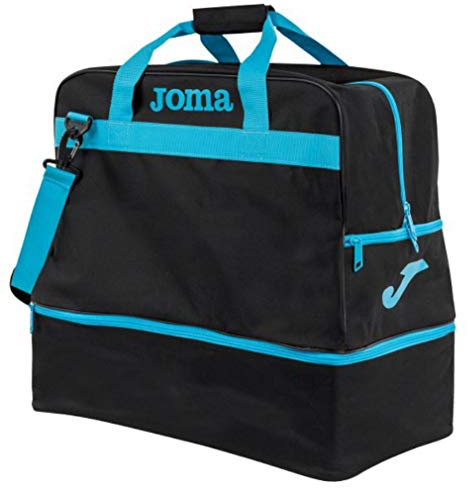 Joma - Bolsa de Deporte Grande Training III, Talla S, Color Negro Turquesa Fluor