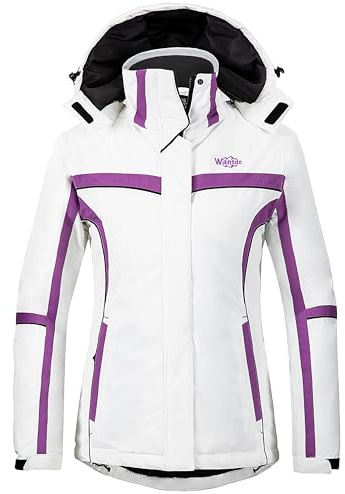 wantdo Women's Winter Snow Coat Ski Snowboard Jacket Waterproof Rain Jacket White S