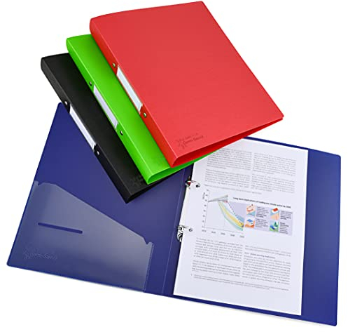 Rapesco 1658 Ringbuch mit Antibakteriellen Schutz, 2 Ringe, 35 mm Rücken, A4, Sortierte Farben, 4er Pack