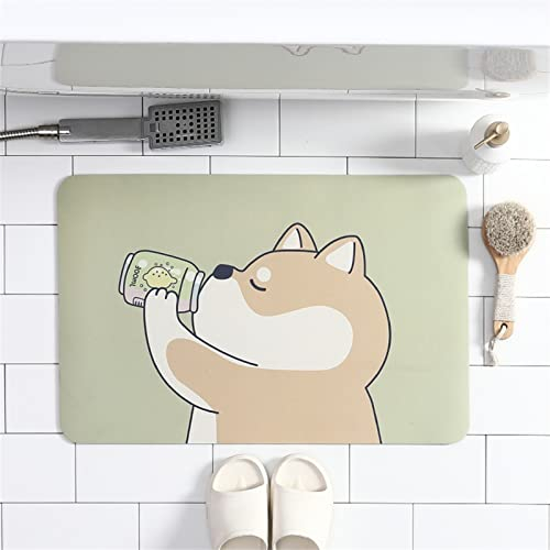 Badematte, Super Absorbierend Badematte 80x120cm, Rutschfest Home Badematte, Diatomite Bath Mat, Badteppich Geeignet für Bad Teppich Badewanne, Duschteppich, Fußmatte Bad, Badezimmer, Küche, hellgrün