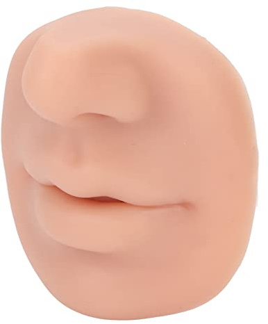 Yinhing Modello di Bocca del Naso in Silicone, Modello in Silicone Morbido Riutilizzabile per Display con Borchie a Labbro per Anello Al Naso, Strumento Didattico per la Pratica del Piercing(#2)