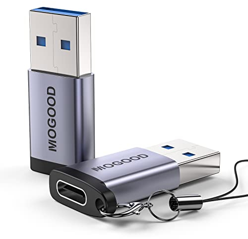 MOGOOD USB C Buchse auf USB Stecker Adapter Typ C auf A Ladekabel Adapter US-B C auf US-B-Adapter Kompatibel mit AirPods 3,iPad mini/Air, iPhone 13/12 Pro Max, Apple Watch Series 7 usw