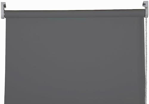 Apex Furnishings Grey Blackout roller blinds for windows, Thermal Insulated UV Protection Child Safety Trimmable Easy Fit Home office Window Blinds W 120cm x L 165cm