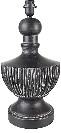 Clayre & Eef Lampenfuß Ø 24x47 cm Schwarz Kunststoff Rund Lampensockel