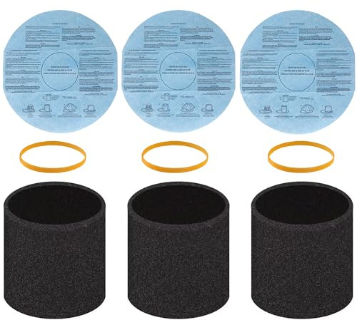 Filter Replacement 90585 Foam Sleeve for Shop Vac Wet Dry Vacuums 90304 90350 90333,VF2002 Reusable Dry Vac 9010700 Filter, Fits Most 5 Gallon Up Wet Dry Vacuum Cleaners
