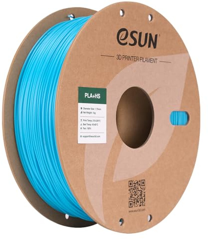 eSUN PLA+ Filament 1.75mm, PLA+HS Hochgeschwindigkeitsdruck 3D Drucker Filament Maßgenauigkeit +/- 0.03mm, 1KG Spule (2.2 LBS) Speedy PLA Plus Filament für High Speed Drucker,Hellblau