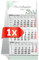 PRIMUS PRINT Tischaufstellkalender 2025 – 3-Monats-Tischkalender zum Aufstellen – Schreibtischkalender, Stehkalender – 95x194mm, 70g Naturpapier, Inklusive Datumsschieber, Verschiedene Ausführungen
