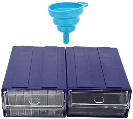 Hohopeti 1ensemble Boîte De Rangement Organisateur Pour Peinture Diamant Pratique De Stockage Pour Outils Et Perles Art Et Artisanat Couleur Bleue Légère Et Portable