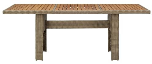 Hovothy Garten-Esstisch Multifunktionalen Couchtisch Gartentisch Teetisch für Essen im Freien für Terrasse Hinterhof oder Garten Gartenmöbelstück Eleganten Design Braun 200x100x74 cm