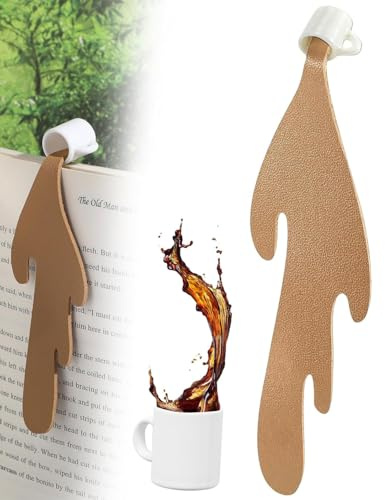 TPZORJX Marque-pages en cuir, Gobelet à café renversé, marque-page mignon, cadeau pour les amateurs de lecture, femmes et hommes, petits cadeaux créatifs