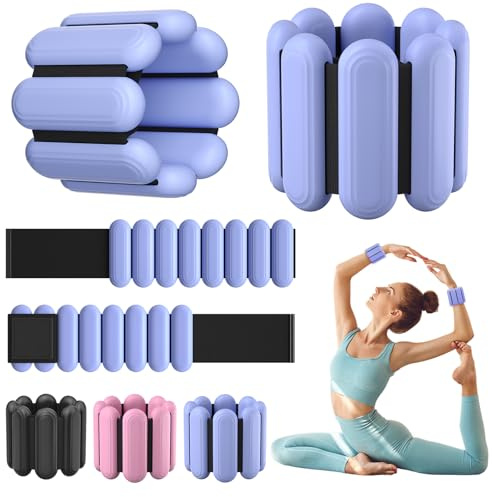 Wrist & Ankle Weights for Women, Wearable Strong Arm & Leg Weights Set of 2(1Lbs Each), Adjustable Ankle Weights for Walking, Yoga, Dance, Barre,Gym,Exercise,Pilates,Walking Running (Blue)