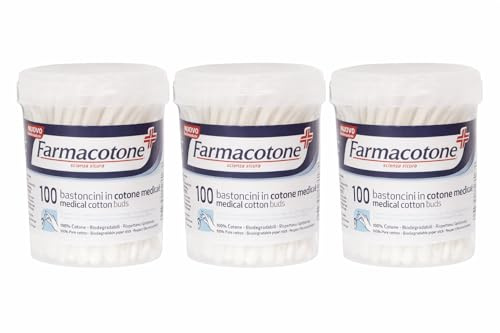 Bastoncini in Cotone Medicale – Pacco da 3 x 100 Pezzi (300 Totali) – Antibatterici – Biodegradabili – Uso Igienico
