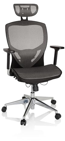 hjh OFFICE 657030 Hög kontorsstol VENUS ONE - Iögonfallande design med otroliga tekniska finesser, Många olika justeringsmöjligheter, Modernt mesh för maximal komfort.