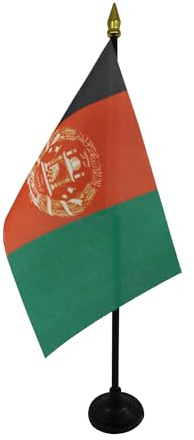 AZ FLAG Bordsflagga Afghanistan 15x10 cm Afghansk 100D Polyester Plastfot
