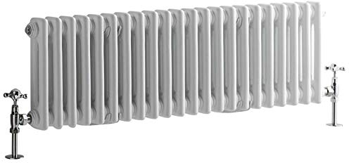 Milano Windsor - White Cast Iron Style Horizontal Double Column Radiator - 300mm x 1010mm