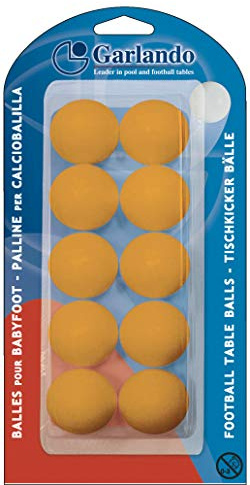 Garlando Confezione da 10 Palline da Calcio Balilla Standard, Arancione, 33,1 mm, BLI-10PA