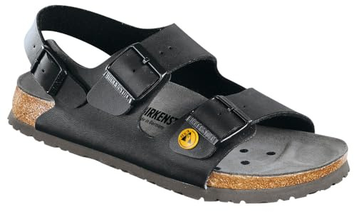 Birkenstock smal fotsäng ESD, arbetssko, Milano, antistatisk, Birko-Flor, storlek 40 smal fotsäng, svart (svart), EU, 00634798400