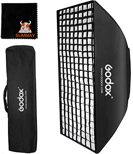 GODOX Softbox 50cm x 70cm Rechteckige Softbox Honeycomb Gitter Digidal Halterung Tragbarer Softboxen für Mini Studioblitz Speedlite Video Porträt (SB-FS 50X70)