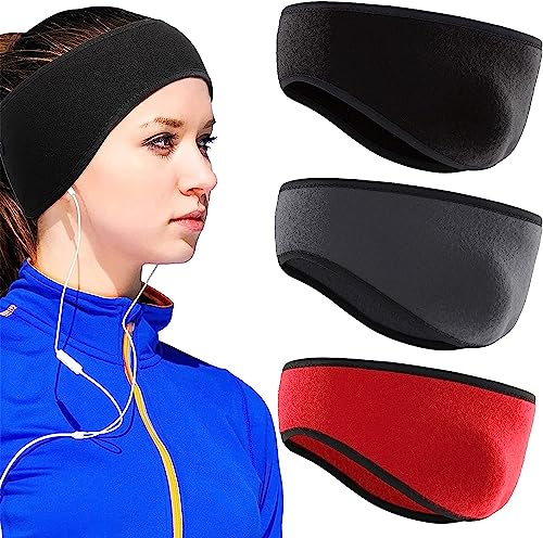 Fascia per lo Sport Invernale Scaldini, Orecchie Fasce per Uomo Donna, Fasce per Copri Orecchie in Pile, Sport Headband, Fascia per le Orecchie, Fascia Anti Sudore, 3 Pezzi