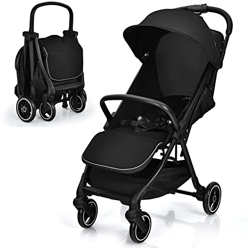 LIFEZEAL Klappbarer Kinderwagen, Kinderbuggy mit verstellbarer Rückenlehne, Buggy mit Schlaffunktion, Leichter Reisebuggy für Babys von 0-3 Jahren
