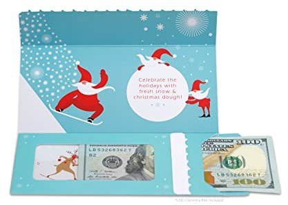 ZipGifts Holiday Card | Zip-Open Money Holder w/Clear Plastic Window for Cash, Check, & Gift Card (Christmas Dough)