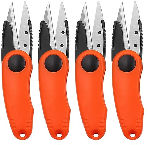 Alicates de alambre de pesca, paquete de 4 alicates de pesca de acero inoxidable, cortadora de línea de pesca en forma de camarón, tijeras plegables de pesca, aparejos de tijeras plegables,