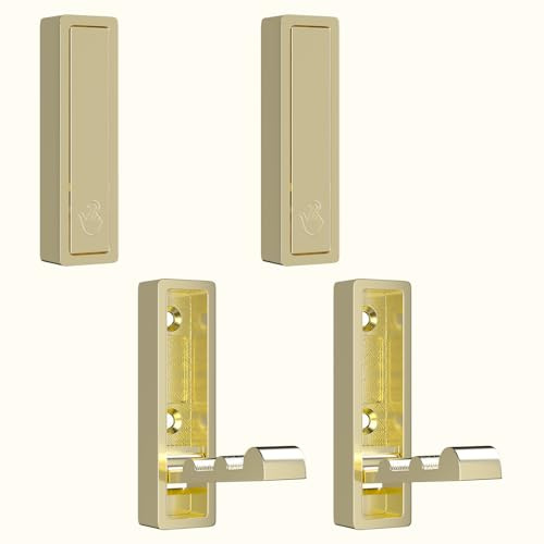 ANJUU Wall Hooks for Hanging Coat, Heavy Duty Metal Hooks with Folding Storage Foldable Wall Hooks for Entryway Bathroom Kitchen Bags Towels Closet, 4Pcs Gold