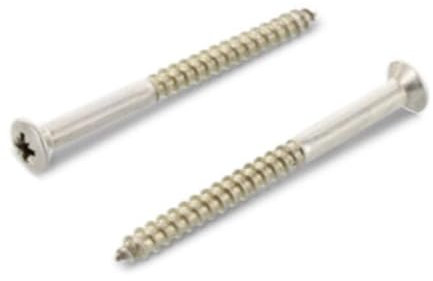 Wood Screws 4.5 x 100 Pack of 20 Stainless Steel A2 / V2A Raised Countersunk Wood Screws with Phillips Head PZ Pozidrive DIN 7995 Rust-Proof