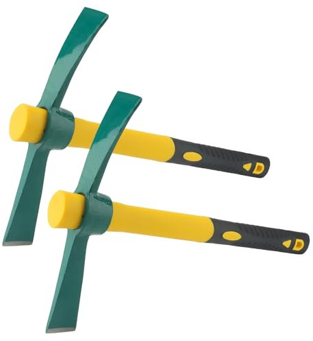 MUKCHAP 2 PCS 15 Inch Cutter Mattock, 38cm Mini Pick Mattock Hoe, Garden Pick Mattock Tool for Gardening, Camping