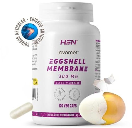 HSN Membrana de Cáscara de Huevo Ovomet® 300mg | 120 Cápsulas Vegetales de Colágeno Vegetariano Tipo: 1, 5 y 10 No Desnaturalizado | Origen Español | No-GMO, Vegetariano, Sin Gluten