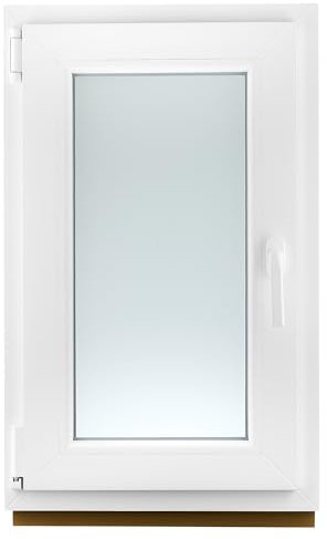 Plamet PVC Fenster - Kunststofffenster, Plastikfenster - Resistent Gegen Umwelteinflüsse - Schutz vor Einbrüchen - Isolierung gegen Lärm, Wind - Weiße Farbe Satin - 50x60cm - 4s-16ar-4i