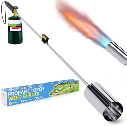 TAUSOM propan ogräsbrännare 811 modell, 36 tum lång 1 200 000 BTU flamethrower med inbyggd tändning, kraftig ogräsbrännare för trädgårdsogräs, issmältning, takläggning och koltändning
