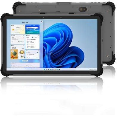 RUGGEDPDA Tableta industrial resistente Windows 11 de 13.3 pulgadas, 8 GB de RAM + 256 GB de almacenamiento con escáner 1D/2D