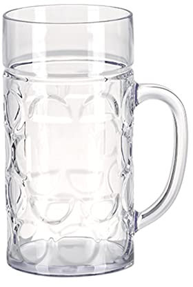 LEADSDGE Boccale da birra con manico, infrangibile, per interni ed esterni, lavabile in lavastoviglie