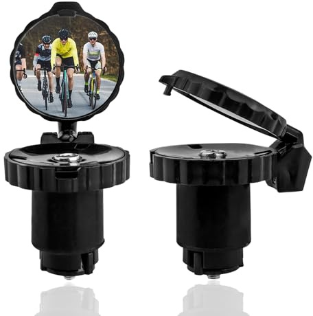 HaoTrade 2 Packs Bike Mirrors HD Glass Convex Lens Bicycle Rearview Mirror,Scratch Resistant,Clear RearView for Cyclists,360°Adjustable Proof Bicycle Mirrors for Handlebar 21mm-22mm,Easy to Install