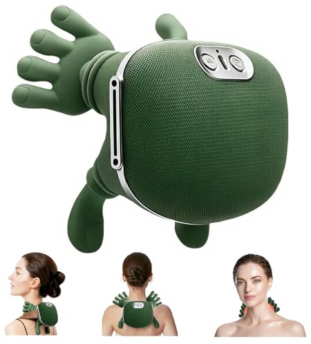 HDTYSW Neck Massager 2025, with Heat Electric Shoulder & Cervical Massage for Pain Relief deep Tissue Massage Heated 4D Kneading Bionic Heated Massager for Neck, Back, Shoulder-Green