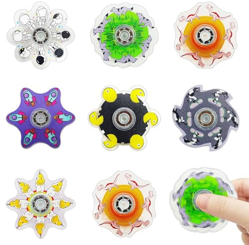 24 Pack Mini Fidget Spinners Toys for Party Bag Fillers Cartoon Pass the Parcel Prizes Stress Relief Sensory Fidget Toys Pack Hand Spinners for Classroom Rewards (1.7 Inch)
