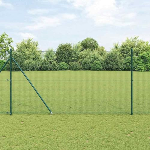 Genérico Poste de Valla Verde 25 x 1,5 m (19 x 19 mm Malla) Acero,Bricolaje,Vallas de jardín,Paneles de vallas-3352094