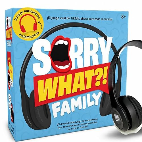 Sorry What - Juegos De Mesa Familiares - Juegos De Fiesta Para Adultos Basados En La Lectura De Labios - Inspirados En La Tendencia De Tiktok The Headphone Challenge - Age 8+ (Edición Familiar)