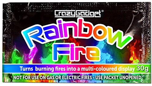 CrazyGadget® (Pack of 24) 24X Rainbow Fire Magic Fire Coloured Flames Bonfire Colour Changing Fire For Log Burner