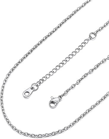 FaithHeart Edelstahl Erbskette für Damen Herren 2,5MM breit Rolokette Gliederkette Halskette Ohne Anhänger Silber Kette 60CM Schmuck für Geburtstag Valentinstag Muttertag